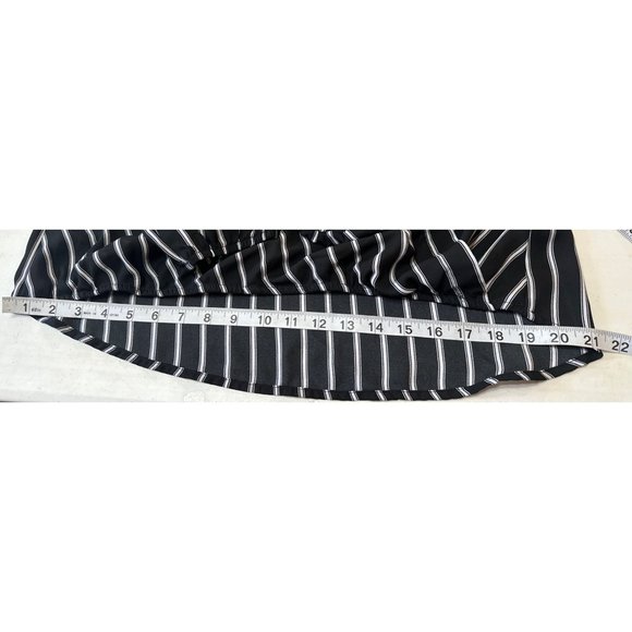 APT. 9 Brand Striped V-Neck Wrap Blouse w/Puff Sleeve Polyester Women's Size L - Picture 11 of 15